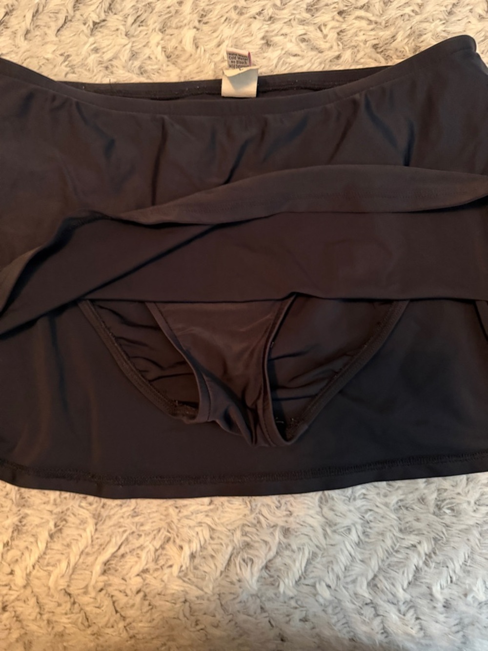 Black Swim Skirt Bikini Bottom - Sleek Swimwear by Sunsets Separates L - Picture 5 of 8